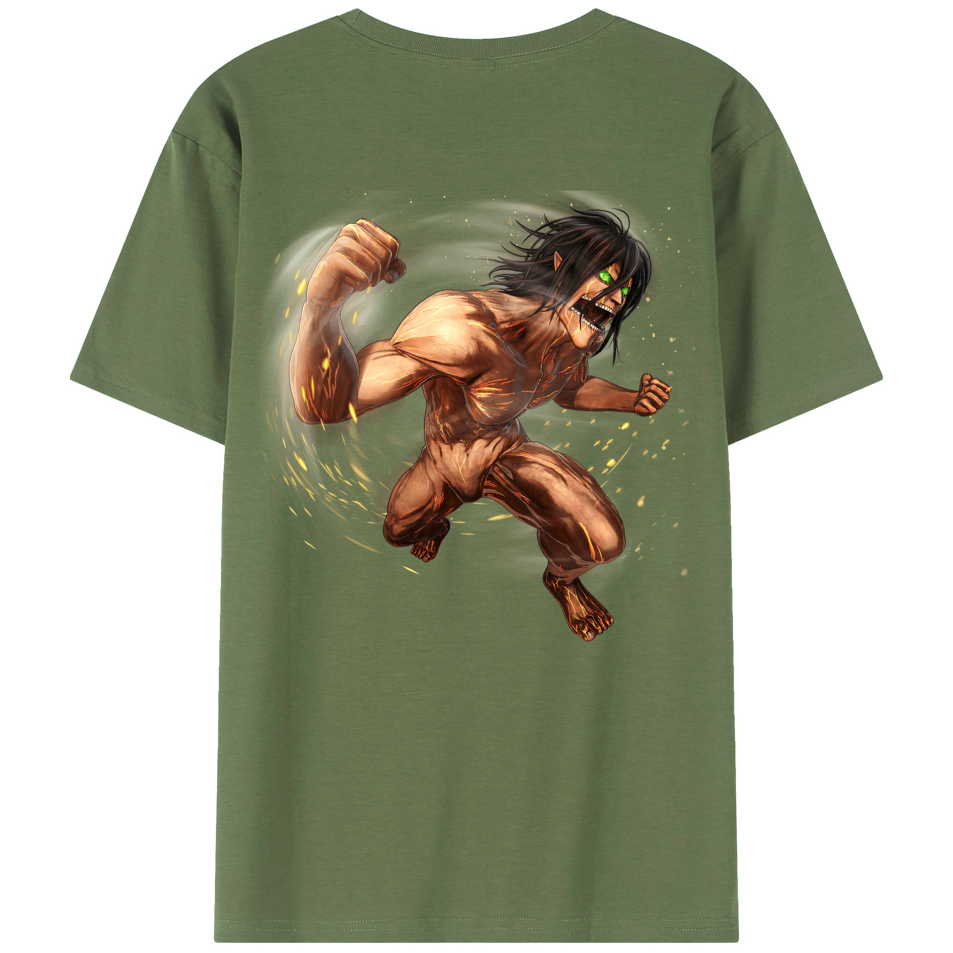 （画像用） 進撃の巨人 Attack on Titan 綿100％ メンズ半袖Tシャツ（バックプリント） 通気性